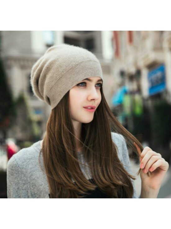 Cozy 100% Cashmere Oversized Beanie Hat for Women - Perfect Gift Box Accessory main image 8